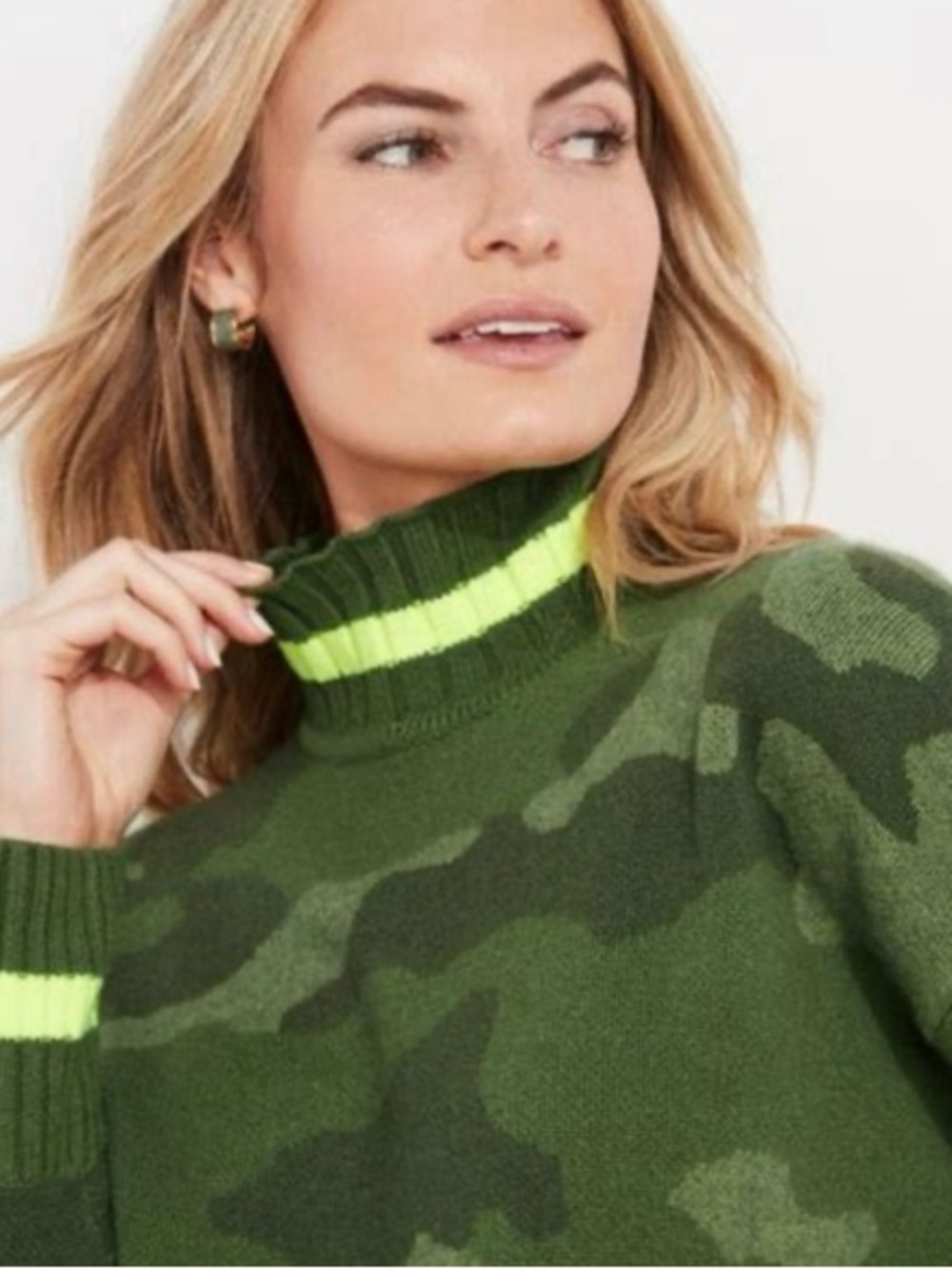 Vineyard Vines Camoflauge Mockneck Merino Wool & Cashmere Size XS